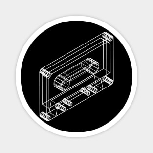 retro tape cassette 3d wireframe Magnet